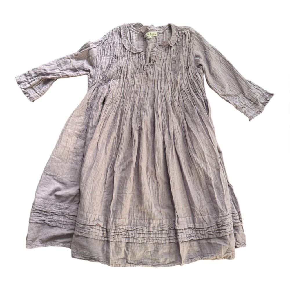 JP and Mattie Sundance women's crinkle cotton cottagecore dress light purple